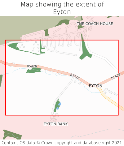 Map showing extent of Eyton as bounding box