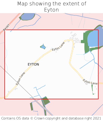 Map showing extent of Eyton as bounding box