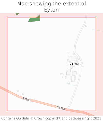 Map showing extent of Eyton as bounding box