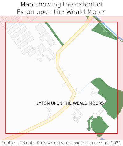Map showing extent of Eyton upon the Weald Moors as bounding box