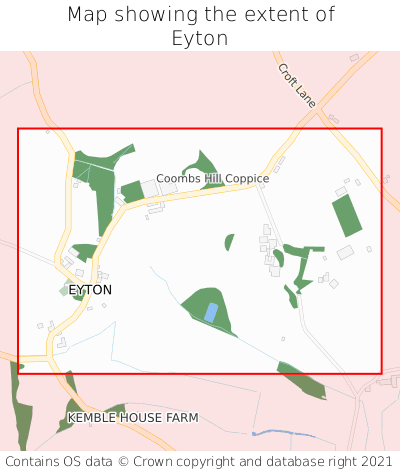 Map showing extent of Eyton as bounding box
