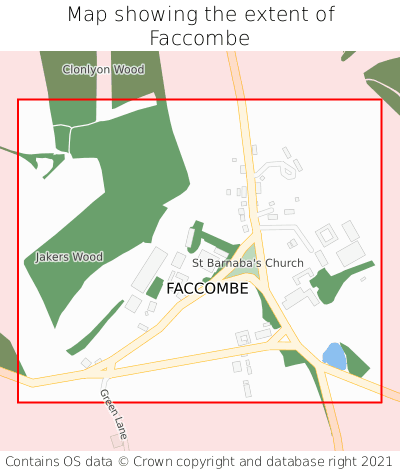 Map showing extent of Faccombe as bounding box