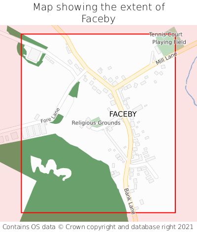 Map showing extent of Faceby as bounding box