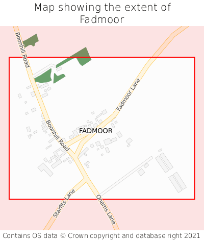 Map showing extent of Fadmoor as bounding box