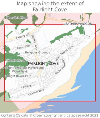 Map showing extent of Fairlight Cove as bounding box