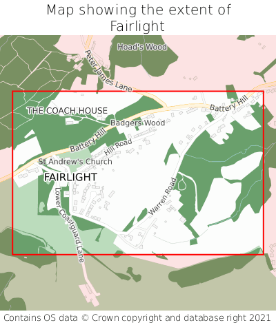 Map showing extent of Fairlight as bounding box