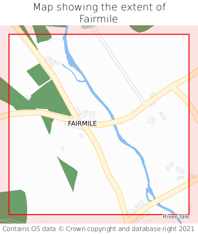 Map showing extent of Fairmile as bounding box