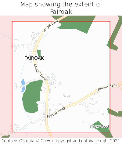 Map showing extent of Fairoak as bounding box