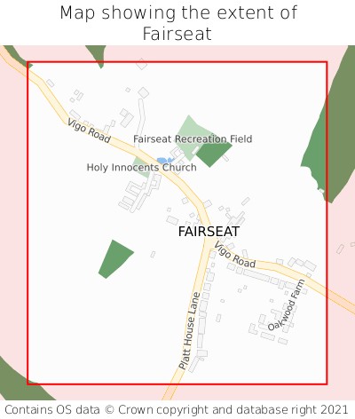 Map showing extent of Fairseat as bounding box