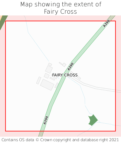 Map showing extent of Fairy Cross as bounding box