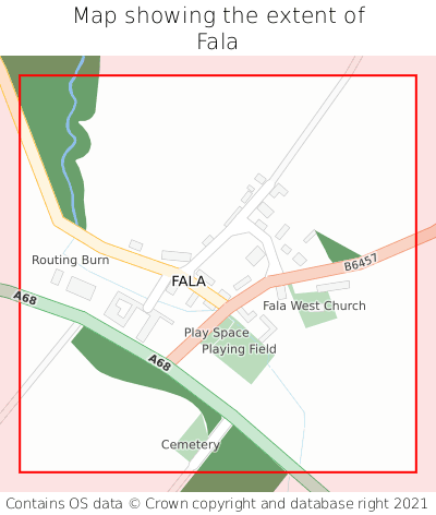 Map showing extent of Fala as bounding box