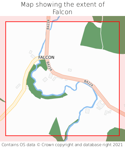 Map showing extent of Falcon as bounding box