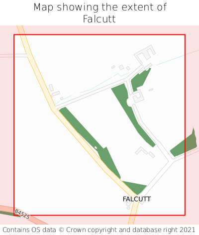 Map showing extent of Falcutt as bounding box
