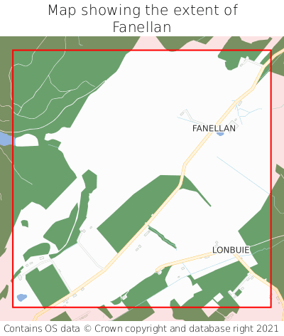 Map showing extent of Fanellan as bounding box