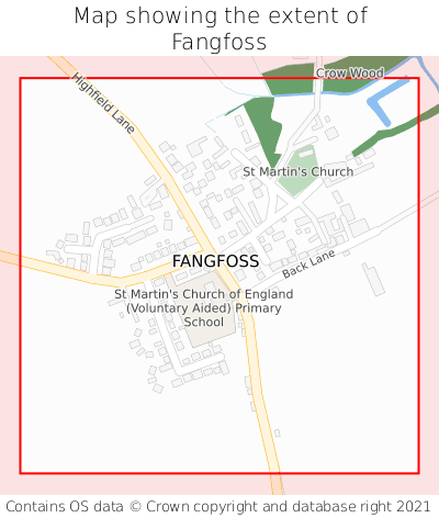 Map showing extent of Fangfoss as bounding box
