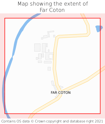 Map showing extent of Far Coton as bounding box