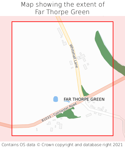 Map showing extent of Far Thorpe Green as bounding box