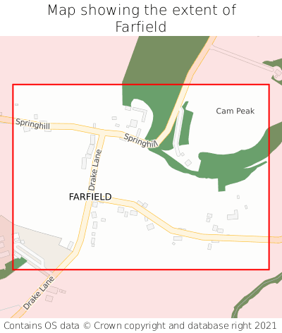Map showing extent of Farfield as bounding box