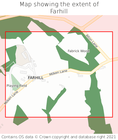 Map showing extent of Farhill as bounding box