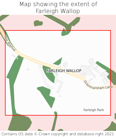 Map showing extent of Farleigh Wallop as bounding box