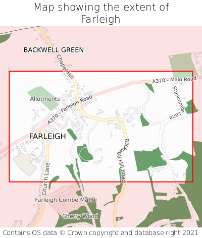 Map showing extent of Farleigh as bounding box