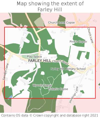 Map showing extent of Farley Hill as bounding box