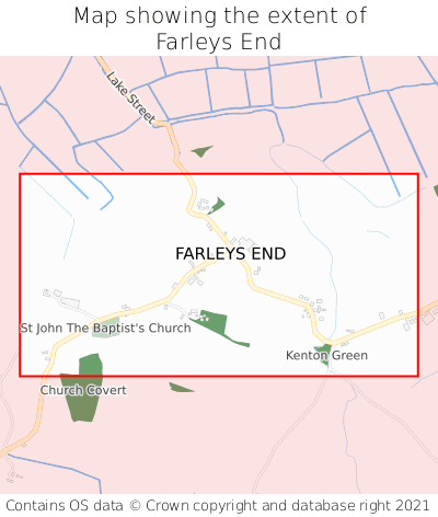Map showing extent of Farleys End as bounding box