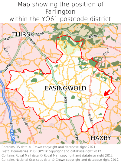 Map showing location of Farlington within YO61