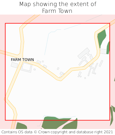 Map showing extent of Farm Town as bounding box