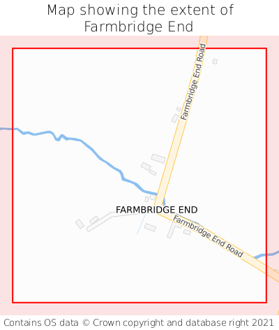 Map showing extent of Farmbridge End as bounding box