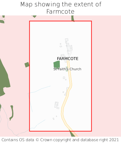 Map showing extent of Farmcote as bounding box