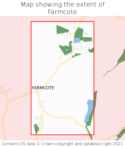 Map showing extent of Farmcote as bounding box