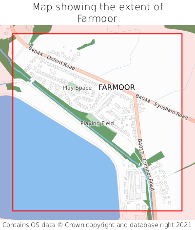 Map showing extent of Farmoor as bounding box
