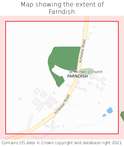 Map showing extent of Farndish as bounding box