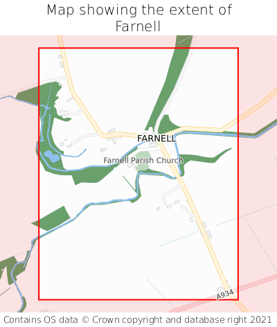 Map showing extent of Farnell as bounding box