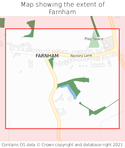 Map showing extent of Farnham as bounding box