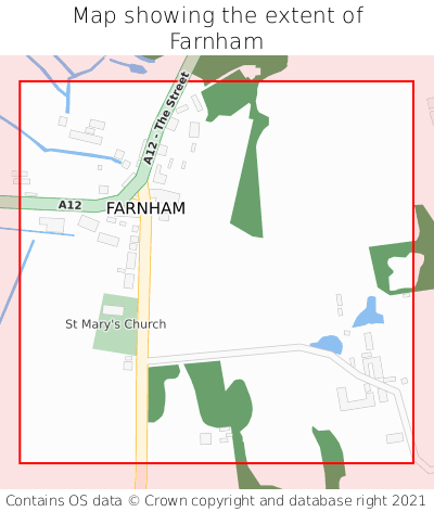 Map showing extent of Farnham as bounding box
