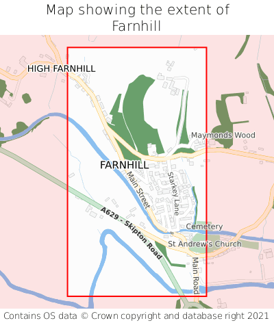 Map showing extent of Farnhill as bounding box