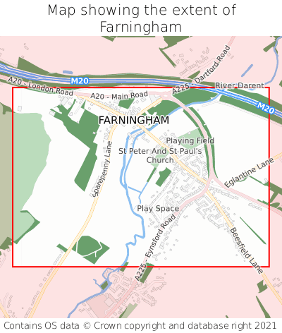 Map showing extent of Farningham as bounding box