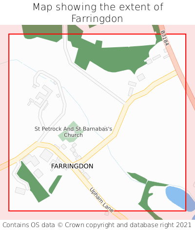 Map showing extent of Farringdon as bounding box