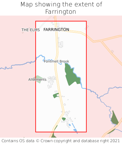 Map showing extent of Farrington as bounding box