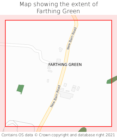 Map showing extent of Farthing Green as bounding box