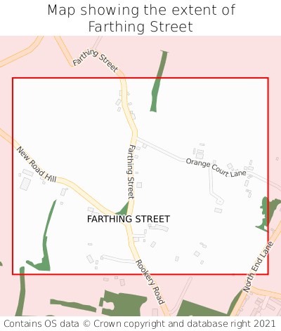 Map showing extent of Farthing Street as bounding box