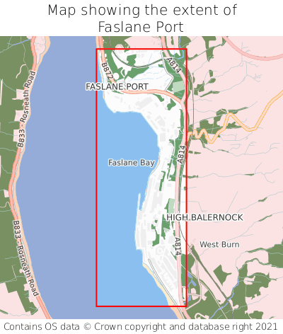 Map showing extent of Faslane Port as bounding box
