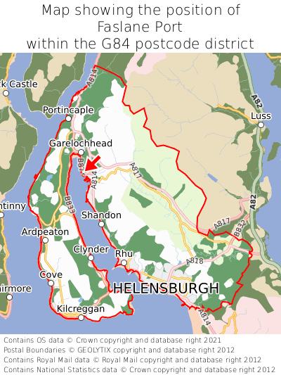 Map showing location of Faslane Port within G84