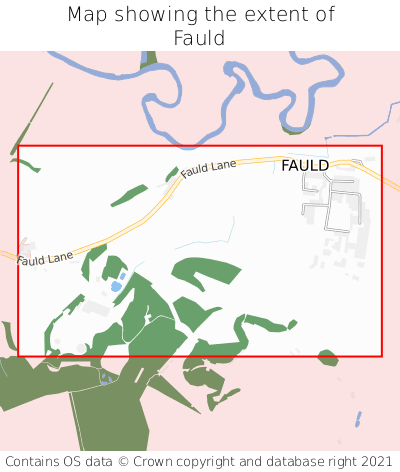 Map showing extent of Fauld as bounding box