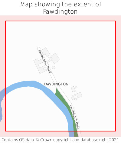Map showing extent of Fawdington as bounding box