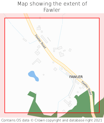Map showing extent of Fawler as bounding box