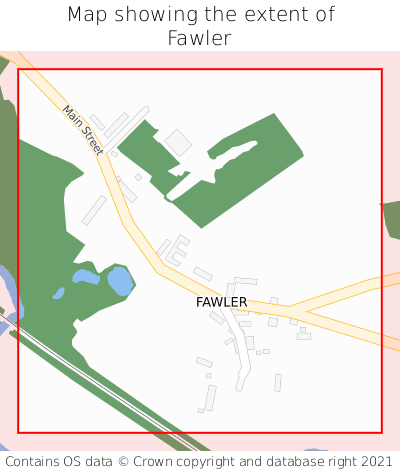 Map showing extent of Fawler as bounding box
