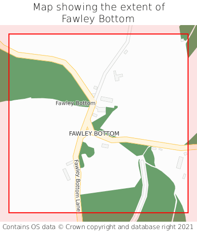 Map showing extent of Fawley Bottom as bounding box